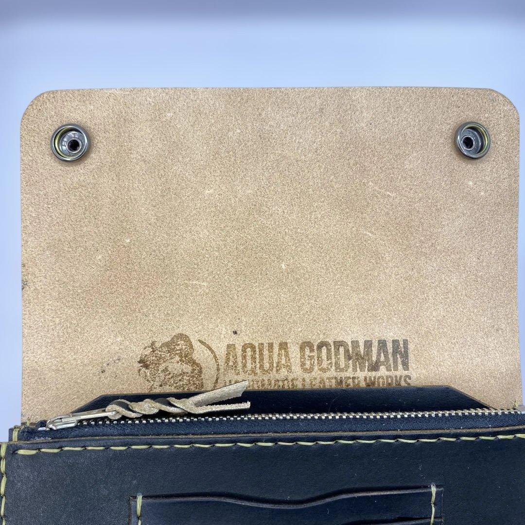 週末限定セール 無骨 本革 丘染めブラック ロングトラッカーウォレット/長財布