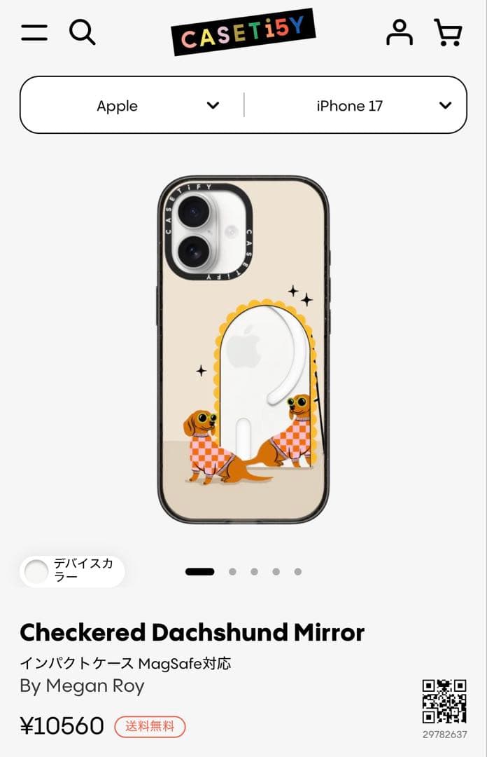 CASETiFY iPhone17 ケースCheckered Dachshund