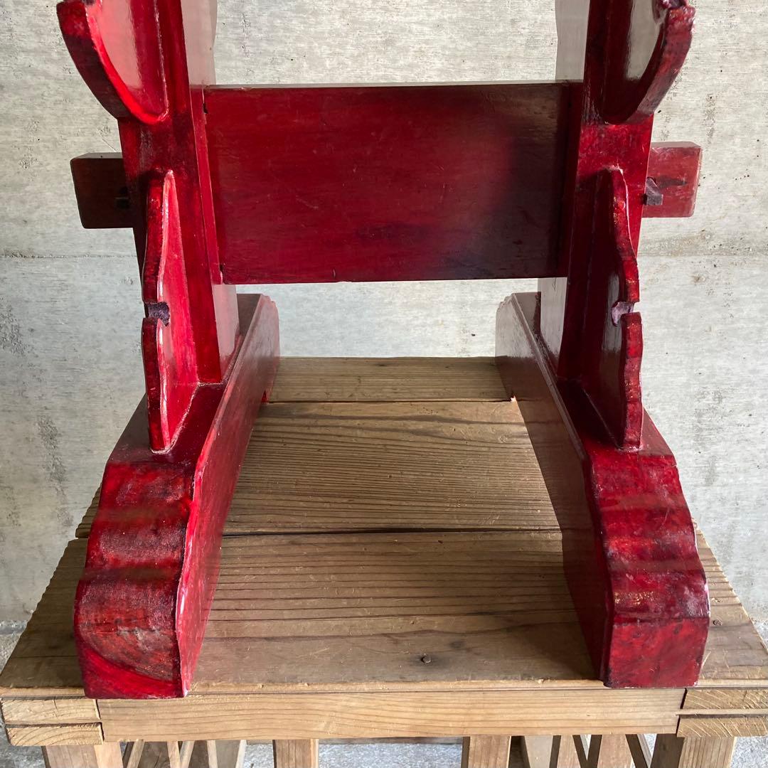 太鼓台 宮台 長胴太鼓 和太鼓 台座 スタンド 木製 楔 朱塗り 和風 レトロ