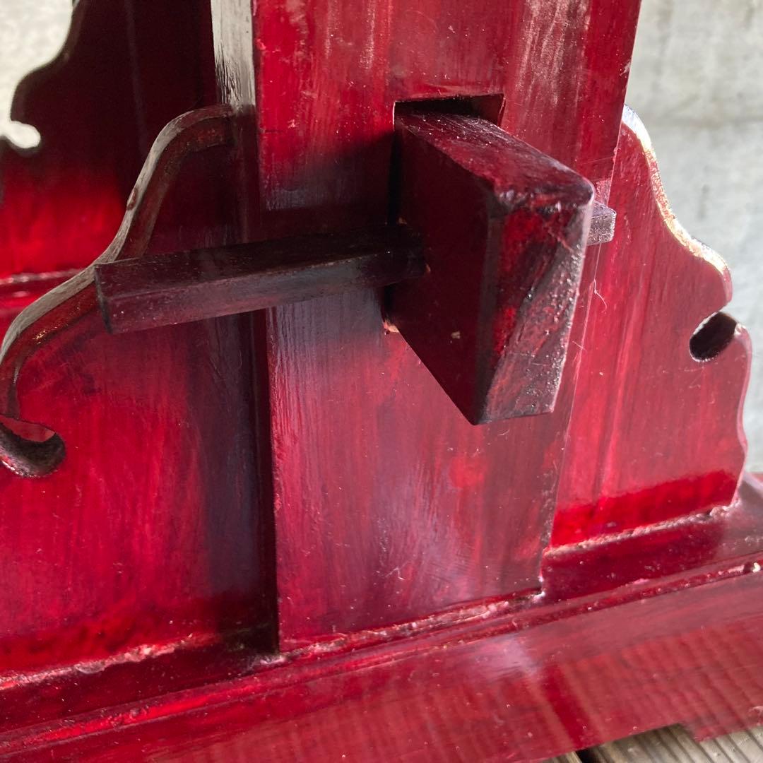 太鼓台 宮台 長胴太鼓 和太鼓 台座 スタンド 木製 楔 朱塗り 和風 レトロ