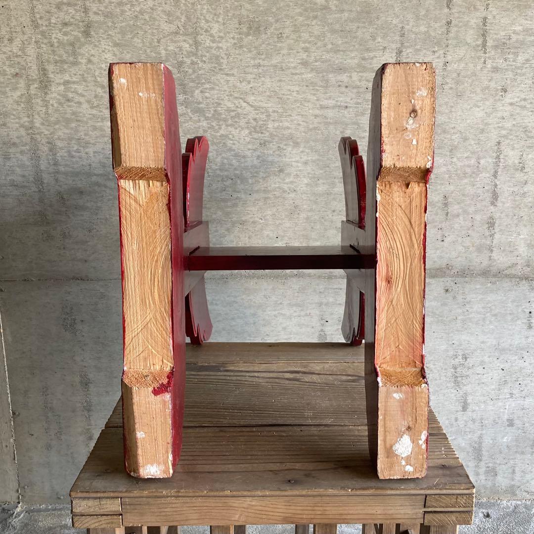 太鼓台 宮台 長胴太鼓 和太鼓 台座 スタンド 木製 楔 朱塗り 和風 レトロ