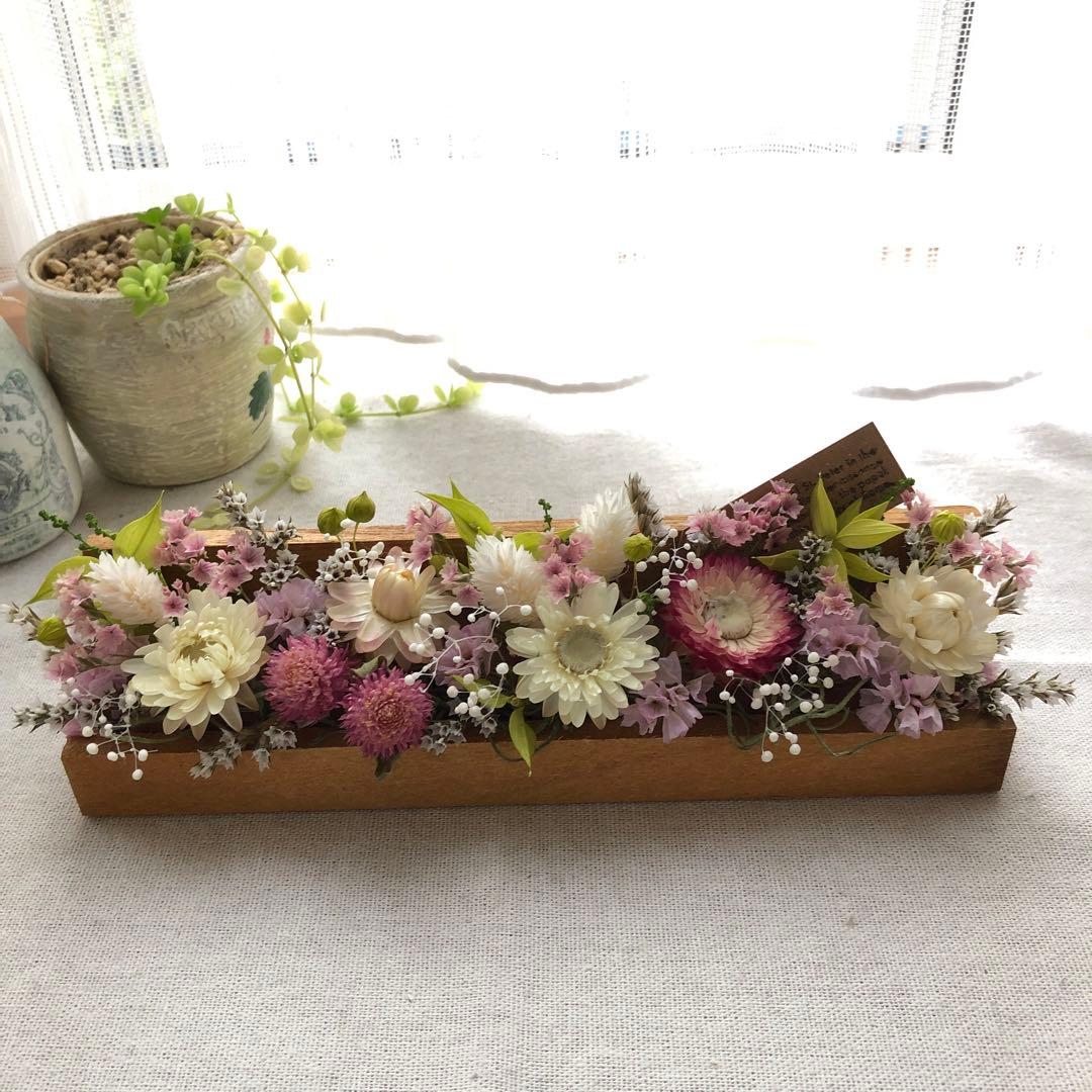 【専用】ドライフラワー　pink &Whiteスターチスのハーフリース