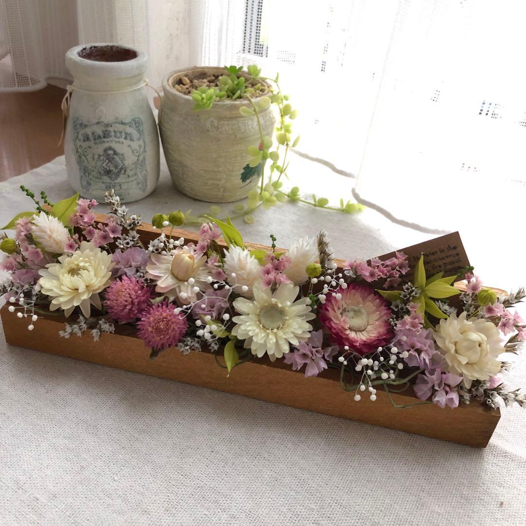 【専用】ドライフラワー　pink &Whiteスターチスのハーフリース