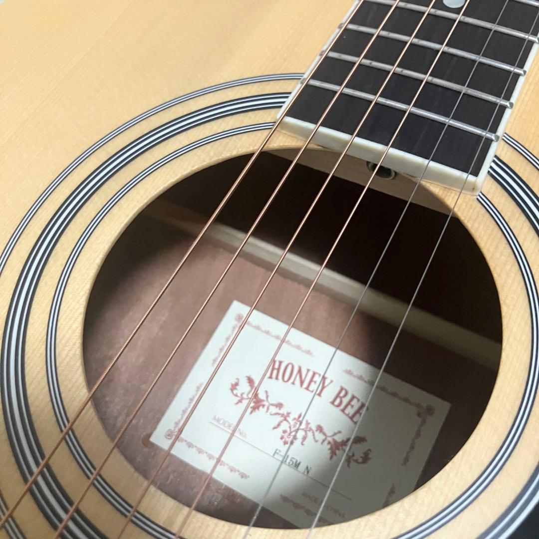 【弦新品】HONEY BEE F-15Wハニービーアコースティックギターケース付