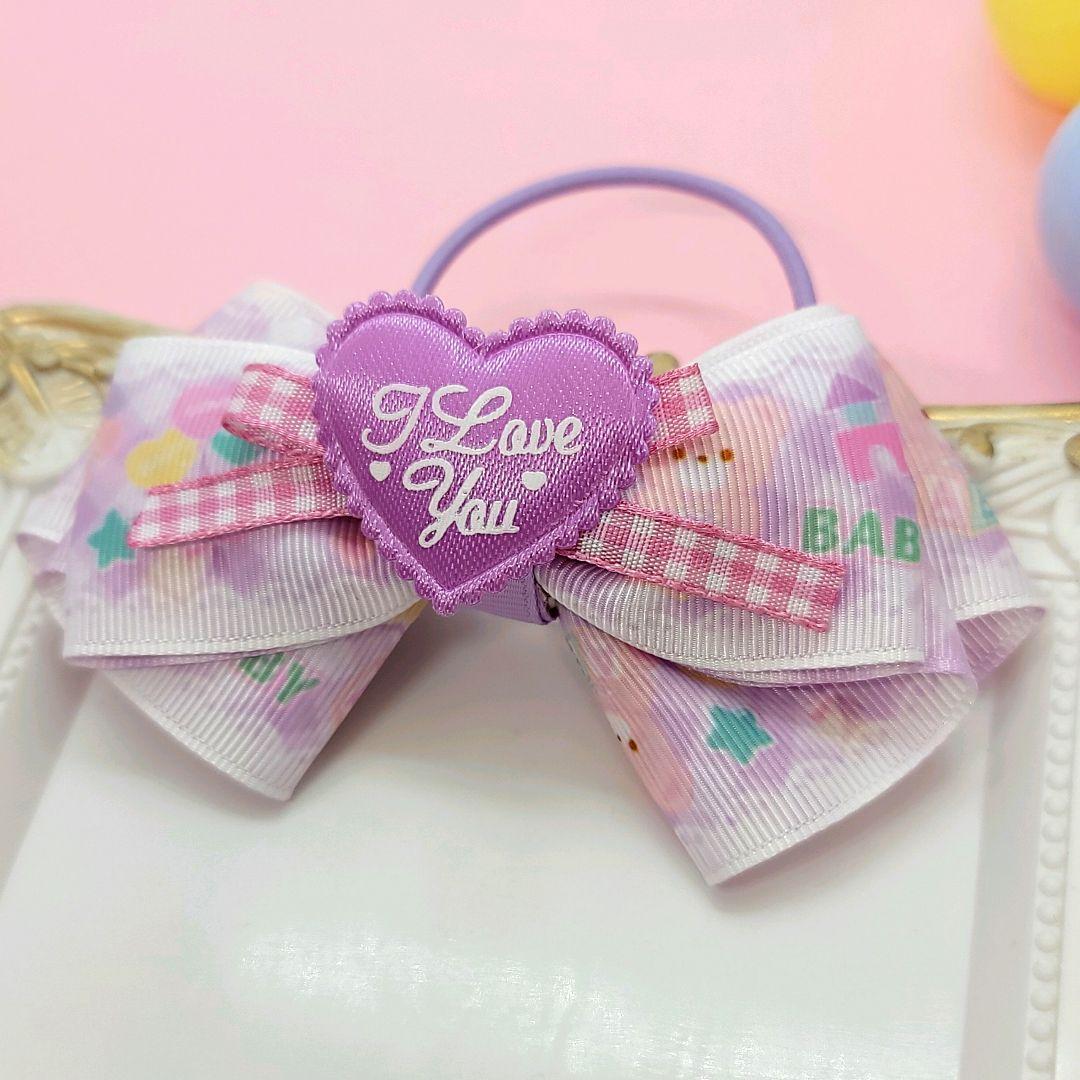 【166】 ハンドメイド　リボン　ヘアゴム