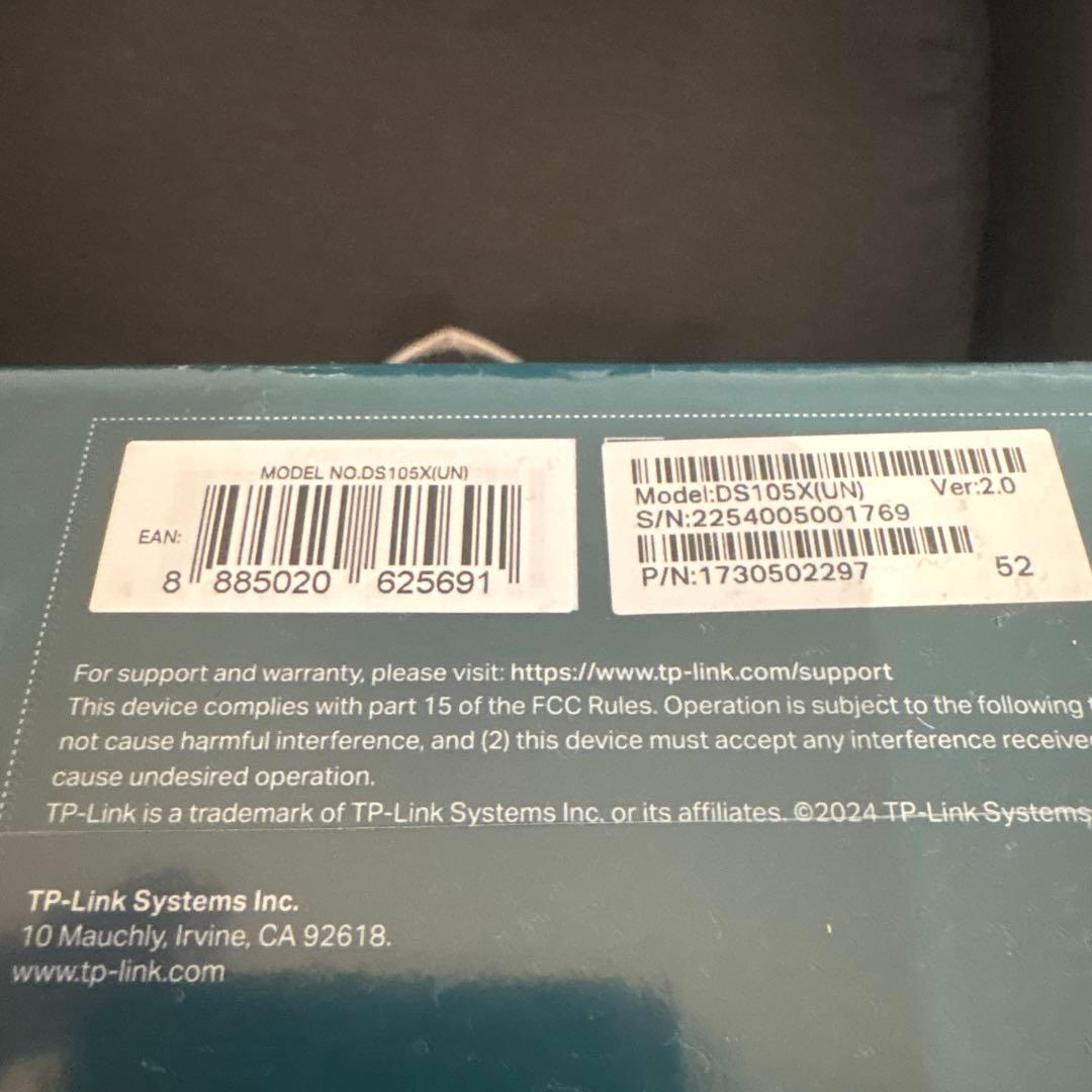 TP-Link Omada DS105X 5ポートスイッチ