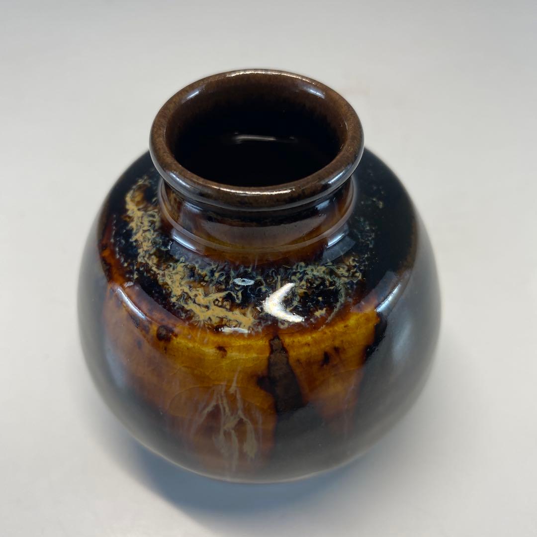 【茶道具】桶谷定一造　丸壺茶入（共箱）