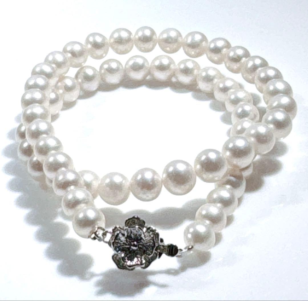 淡水パールネックレス　セミバロック湖水パールネックレスNO25-.2280