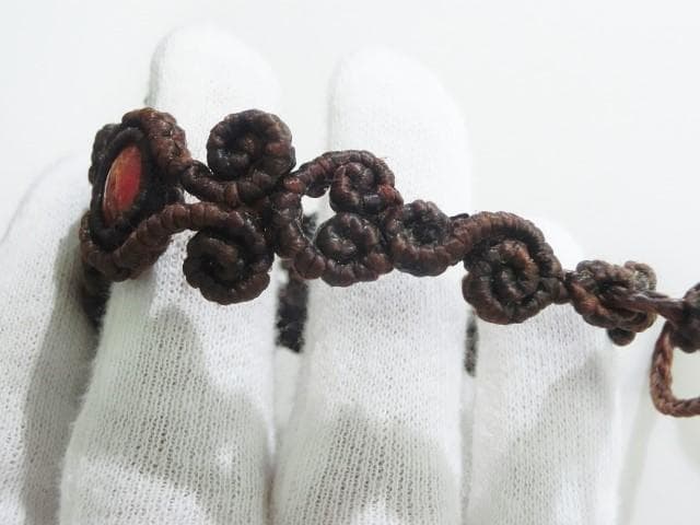 【レインボークォーツ】 虹入り水晶 サンストーン マクラメ ブレスレット