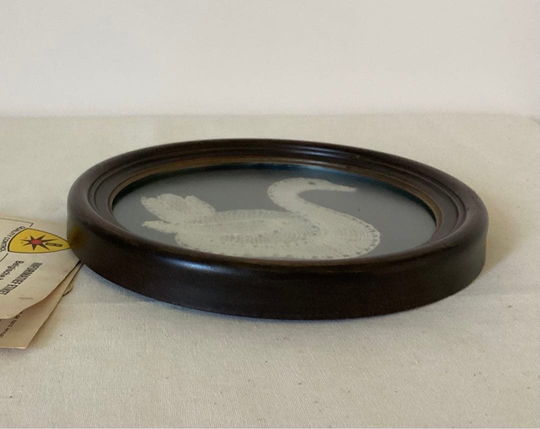 鑑定書付 ベルギー 白鳥のボビンレース　額入り31