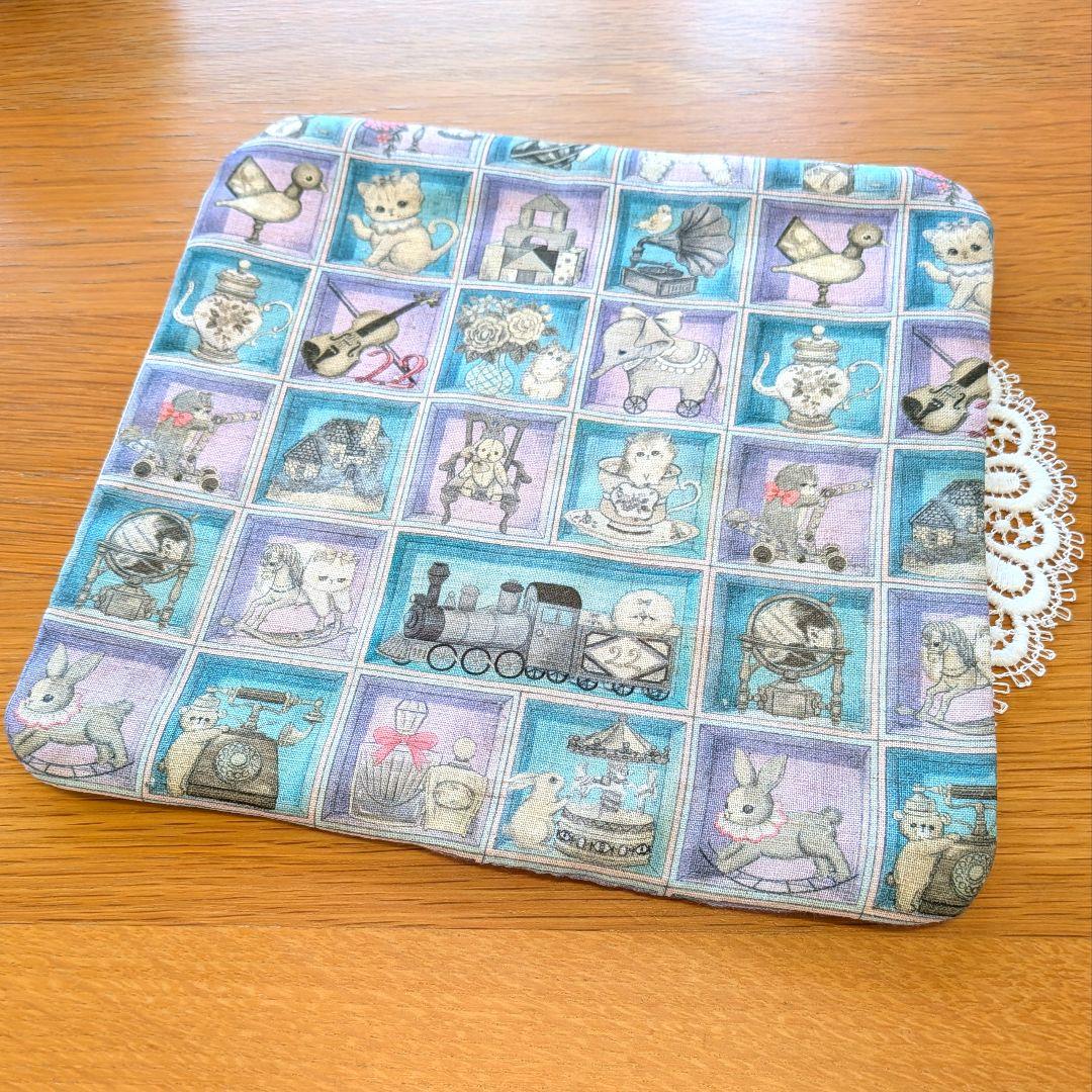 ふわふわガーゼハンカチ⭐️ユキエモン☆TOYナイトボックス☆ラベンダー×グリーン
