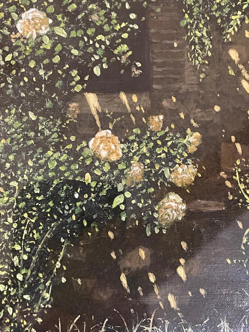 「真作」中司満夫「光の搖らぎ」風景画　油彩画　額装　サイン有り　F3号