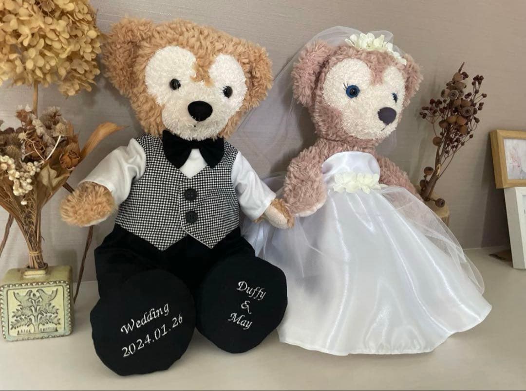 名入れ靴付　ダッフィー シェリーメイ ウエディング コスチューム 結婚式 衣装