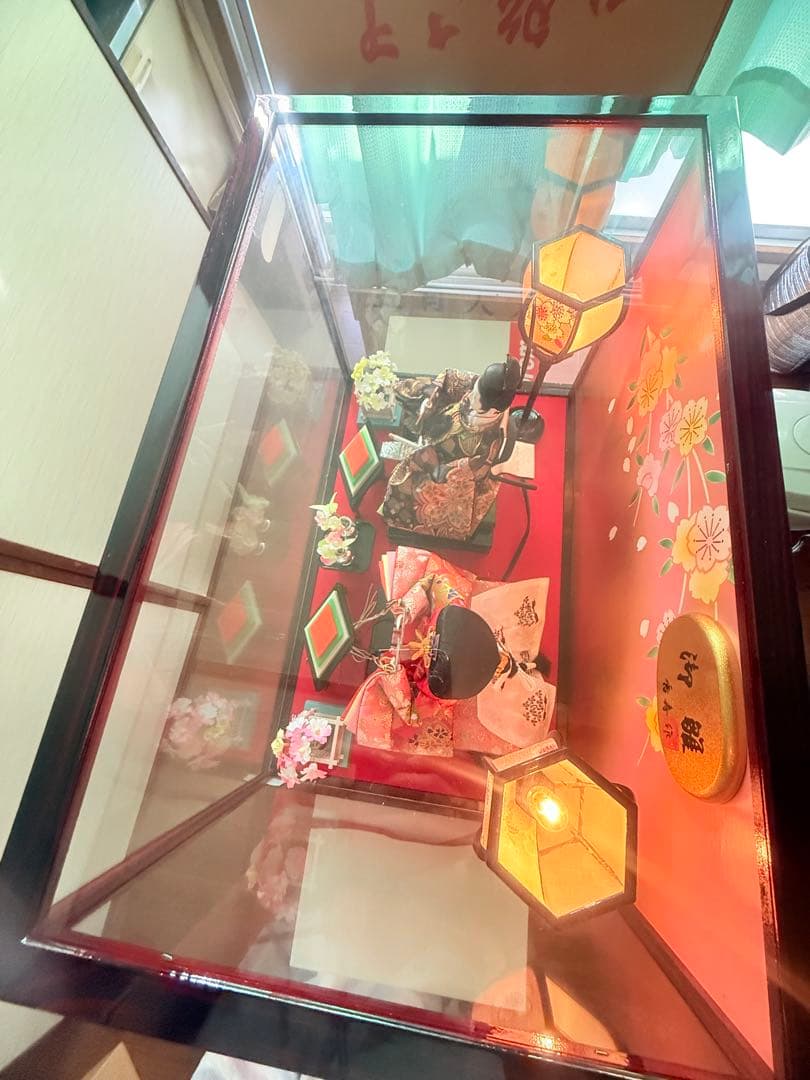 雛人形 親王飾り ガラスケース入り オルゴール付き