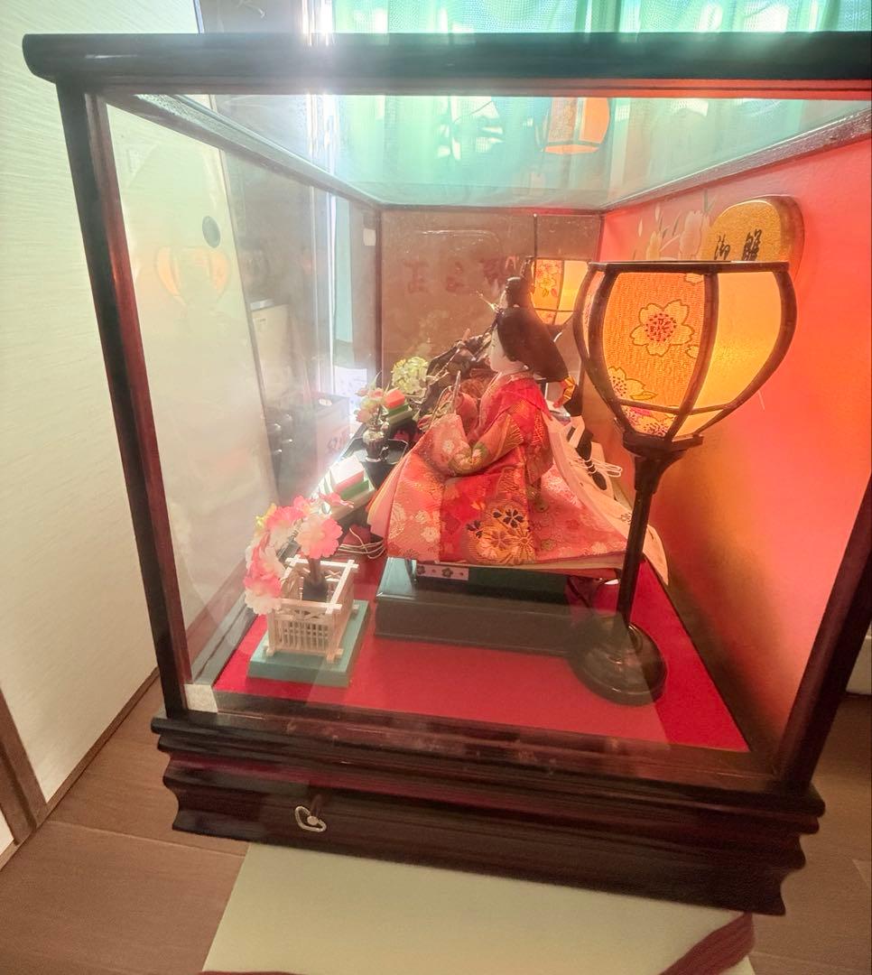 雛人形 親王飾り ガラスケース入り オルゴール付き