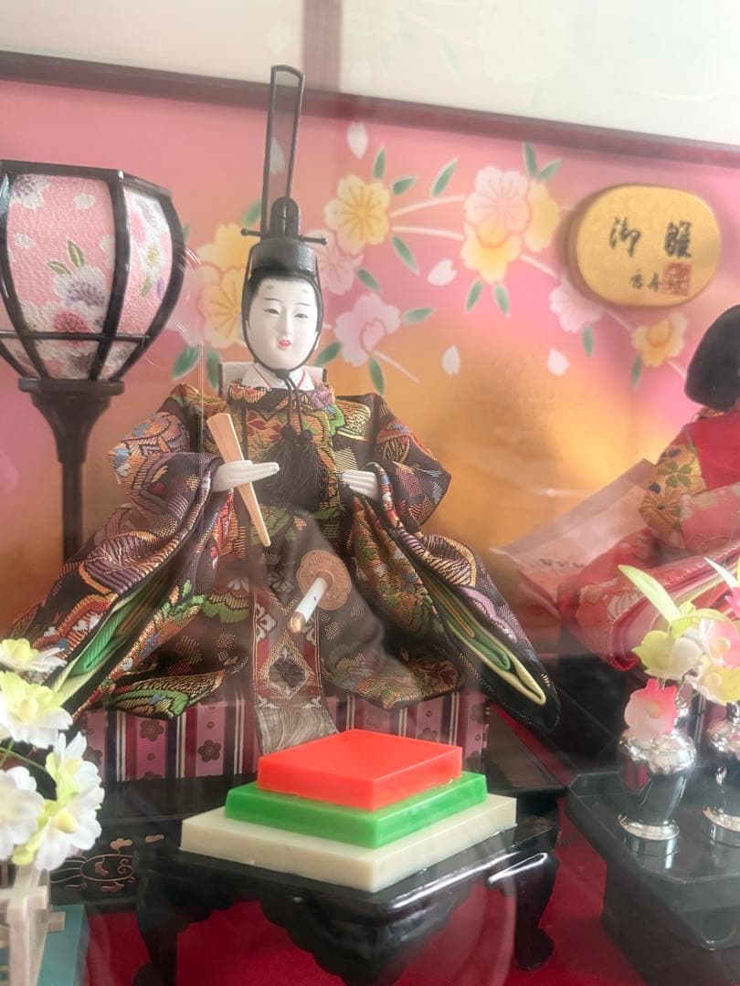 雛人形 親王飾り ガラスケース入り オルゴール付き