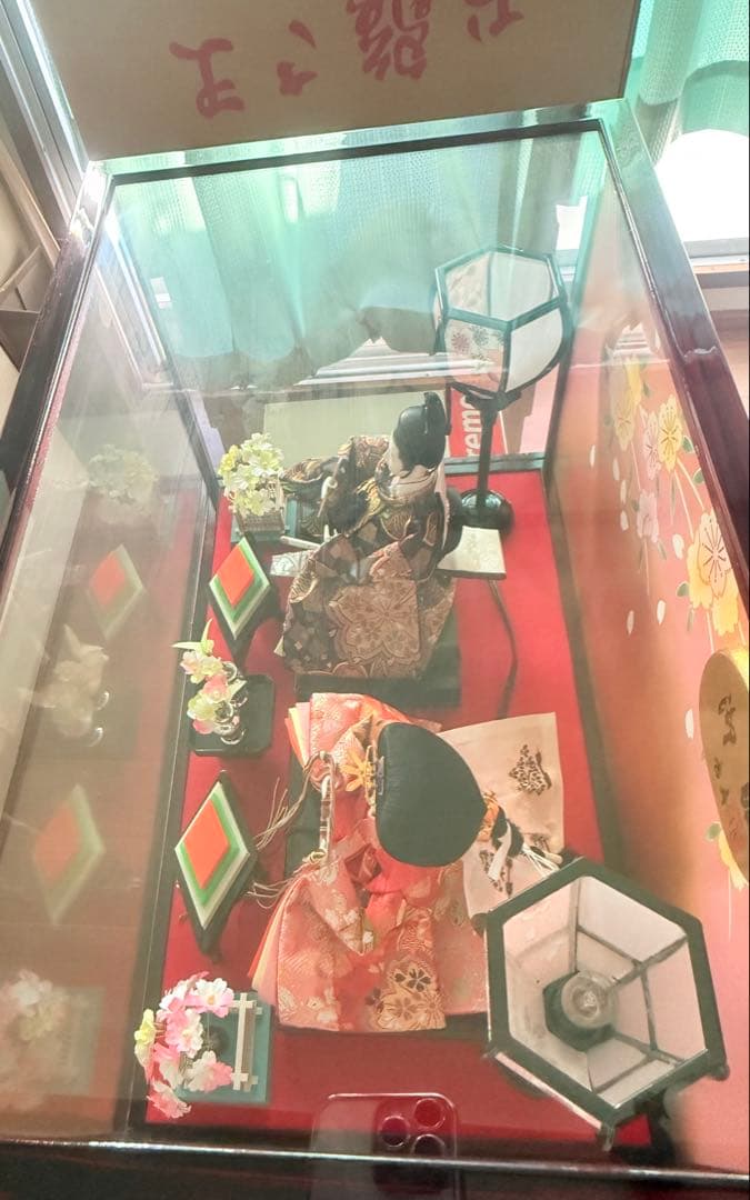 雛人形 親王飾り ガラスケース入り オルゴール付き