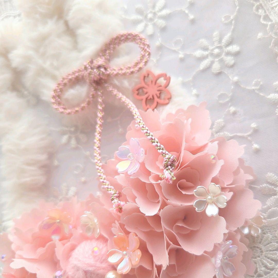 布リース*うさみみ　美桜*　ワイヤークラフト　桜リース
