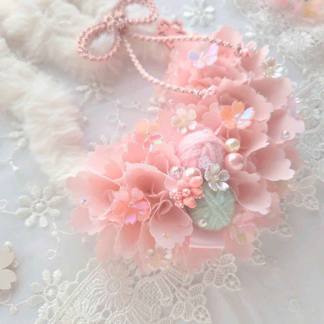 布リース*うさみみ　美桜*　ワイヤークラフト　桜リース