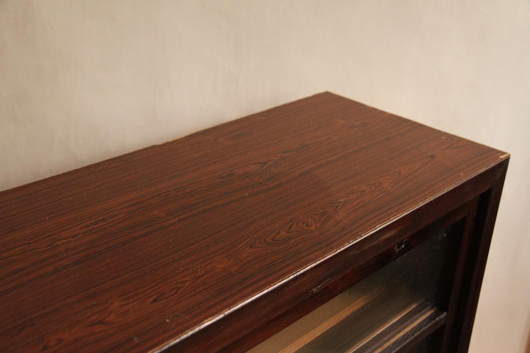 ガラス棚　食器棚　収納棚　木製棚　店舗什器　古道具　古家具　ビンテージ　レトロ