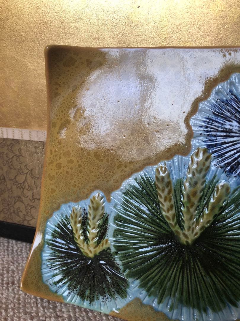 九谷焼 飾皿 三代 浅蔵五十吉 氏作 共箱入