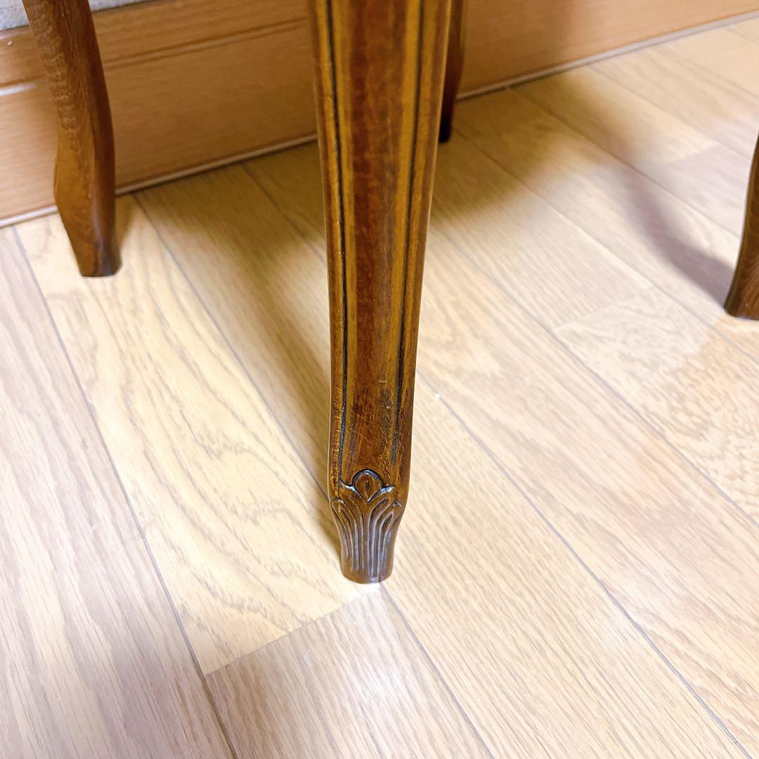 イタリア製 スツール 金華山織り 猫脚 アンティーク 彫刻 椅子 チェア