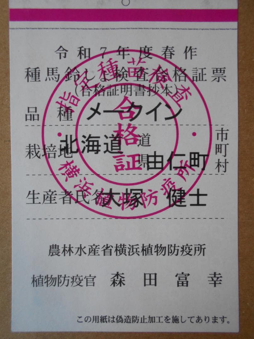 [MM-⑥]　メークイン　M　１㎏　【検査合格品】じゃがいも　種芋