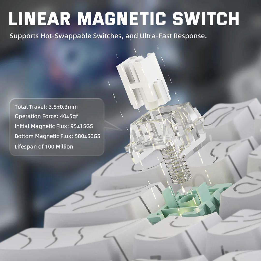 ATTACK SHARK X68PROHE ラピッドトリガー 磁気スイッチ 白