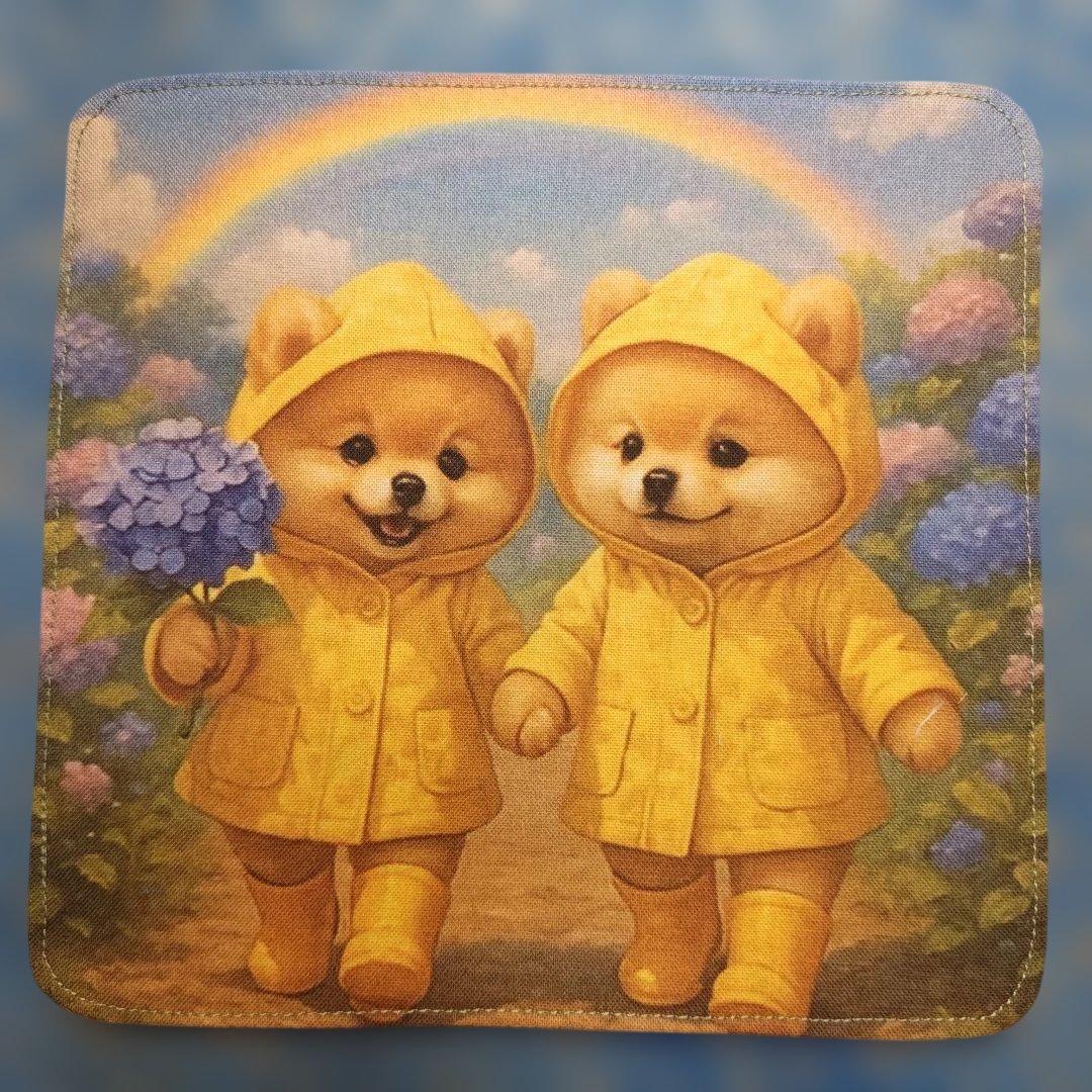 ピーチ　ハンカチ　ポメラニアンちゃん柄　19枚