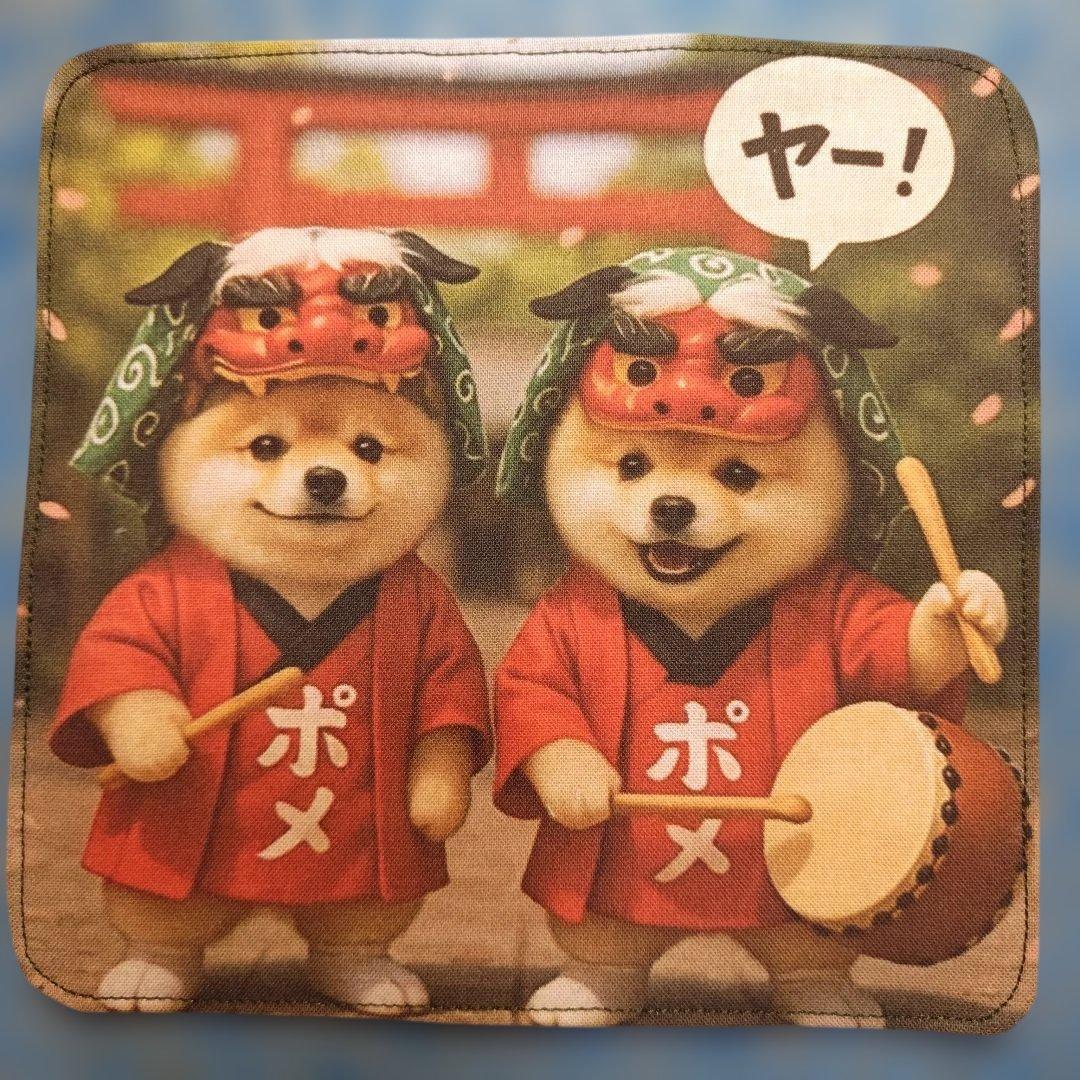 ピーチ　ハンカチ　ポメラニアンちゃん柄　19枚