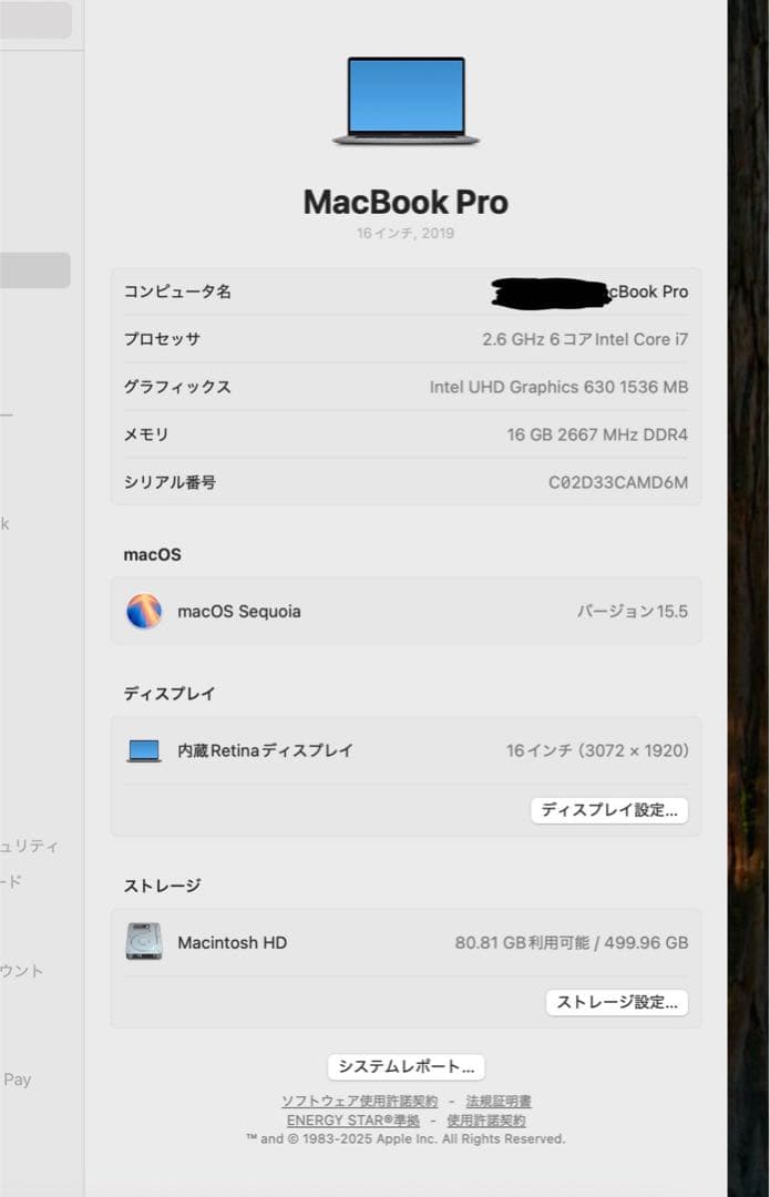 Shihoko様　動作確認済 MacBook Pro 16\" 2019 i7