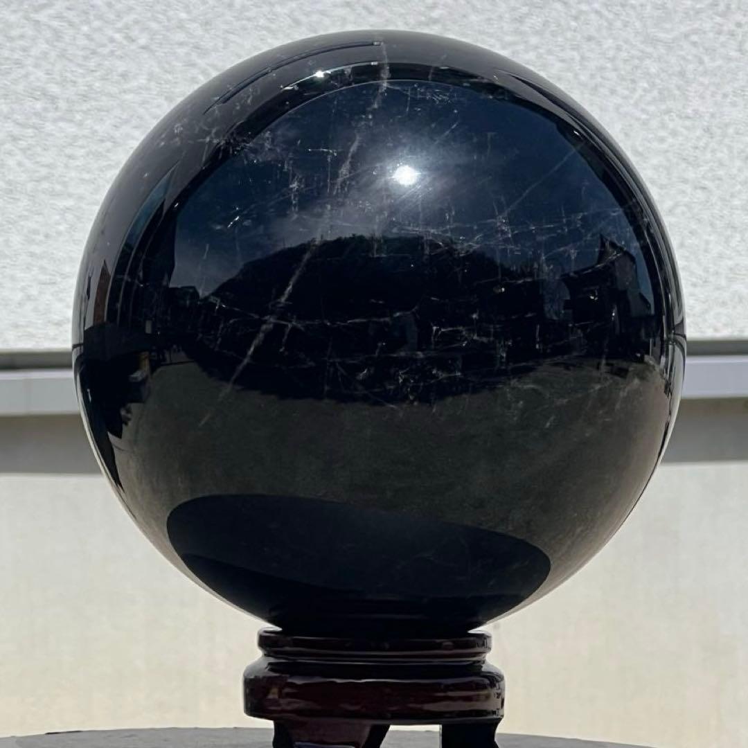 ✮極みの逸品✮✨漆黒玉超ハイパワー 黒水晶✨スターモリオン 黒水晶 丸玉 天然石