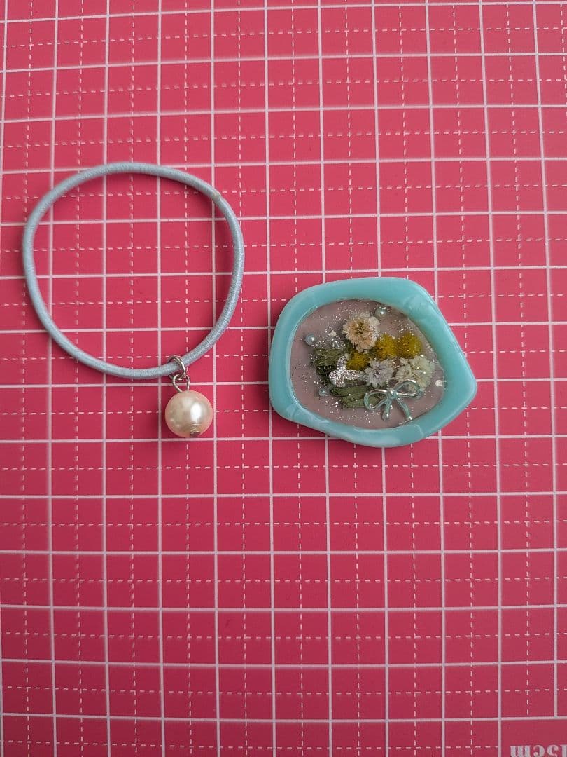 メグえもん様お取り置き№4043 アクリルフレームフラワーレジンヘアゴム