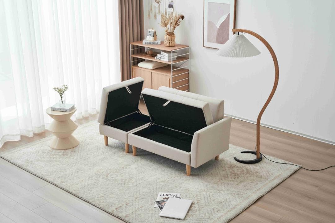 ソファカチン ソファー ソファ ソファーベッド 3P 3人掛けソファ 収納付き