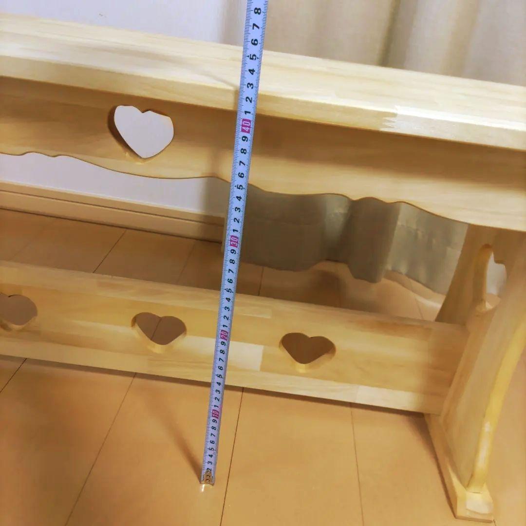 カントリー家具　ベンチ　チェア　長椅子　ハート　木製　ハンドメイド　幅93cm