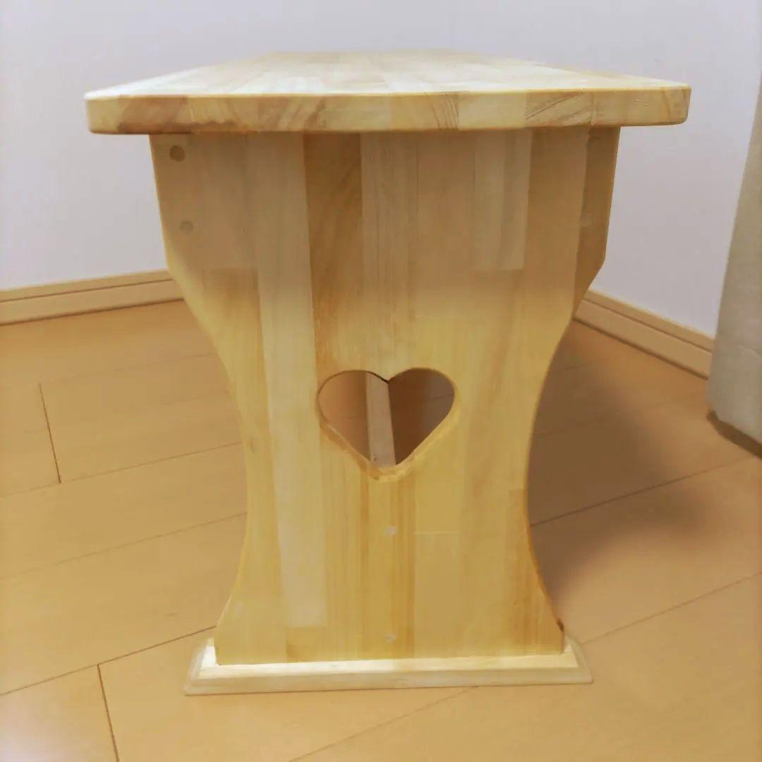 カントリー家具　ベンチ　チェア　長椅子　ハート　木製　ハンドメイド　幅93cm