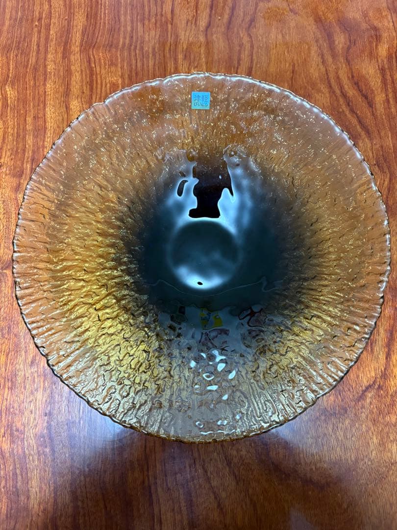 【未使用】津軽びいどろ_水盤32cm（大皿）