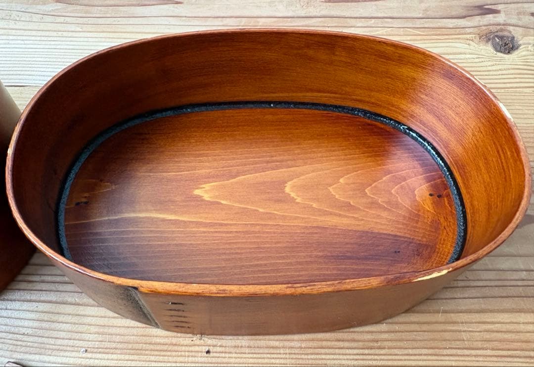 小坂屋漆器店 摺り漆 曲げわっぱ 弁当箱 仕切りつき【美品】