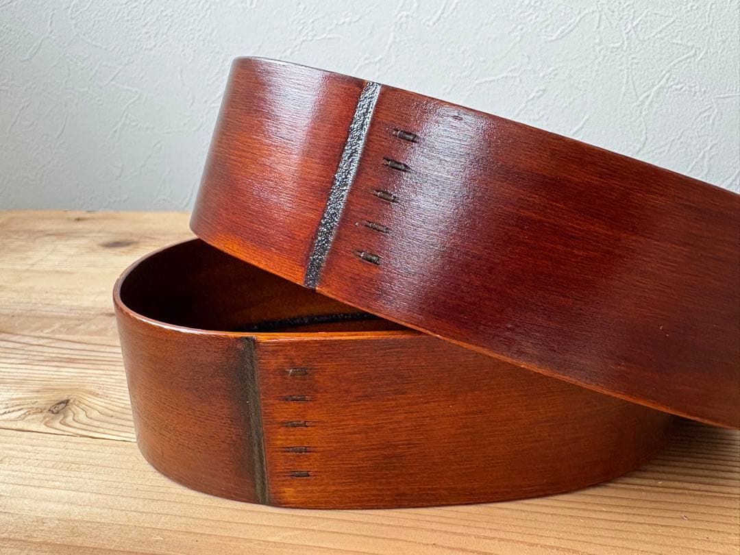 小坂屋漆器店 摺り漆 曲げわっぱ 弁当箱 仕切りつき【美品】