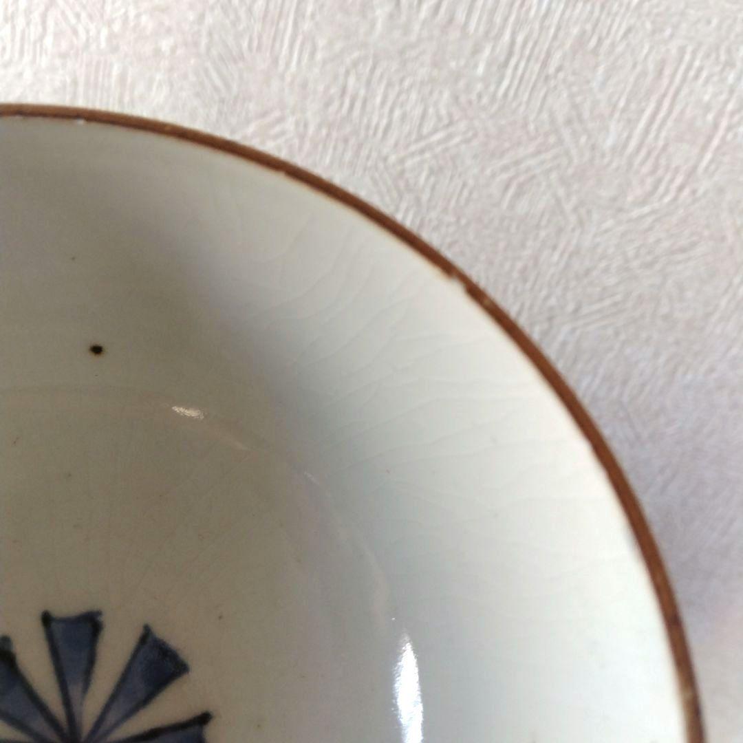 古伊万里染付幾何学花文蓋付茶碗蕎麦猪口江戸時代
