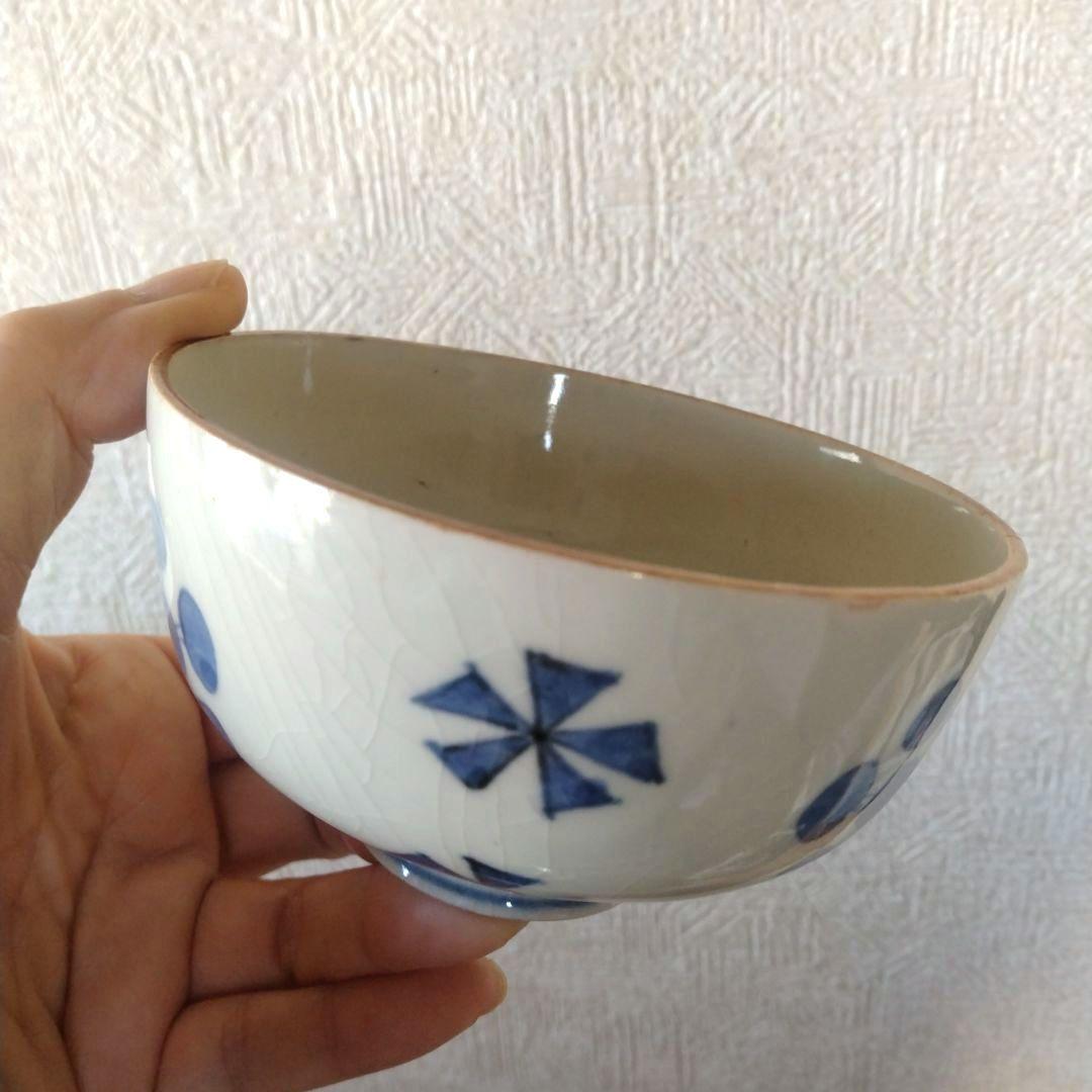 古伊万里染付幾何学花文蓋付茶碗蕎麦猪口江戸時代