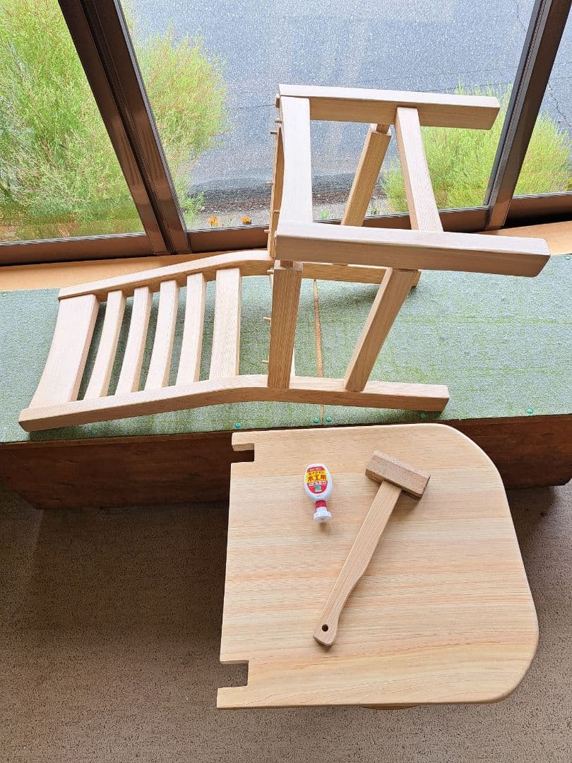 手作り桧の ゆったり椅子