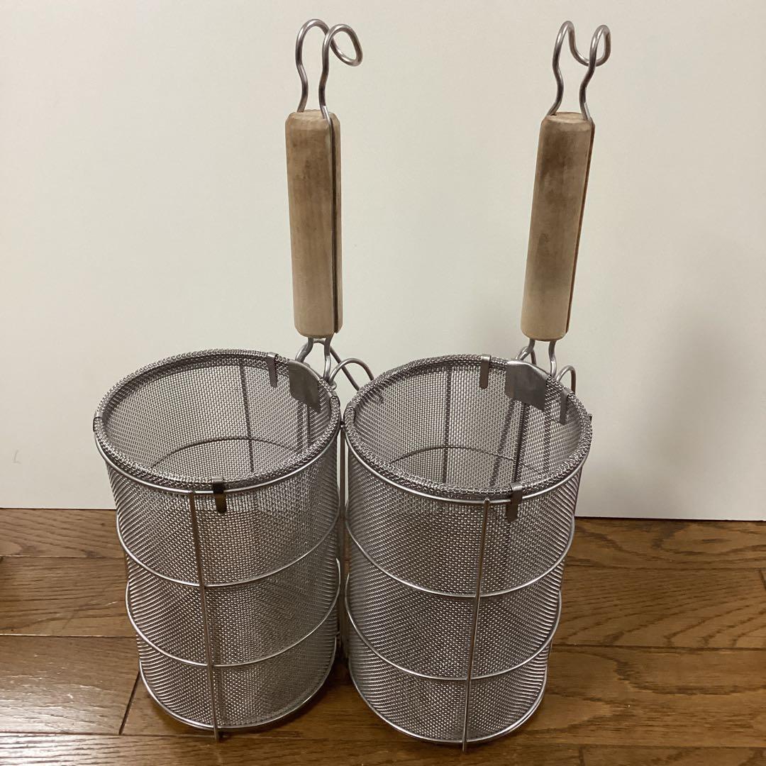 業務用 パスタ用　てぼ　湯切りカゴ　3個セット