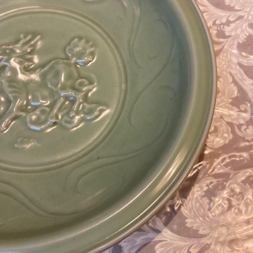 専用　中国古玩　龍泉窯　高麗青磁尺寸大皿