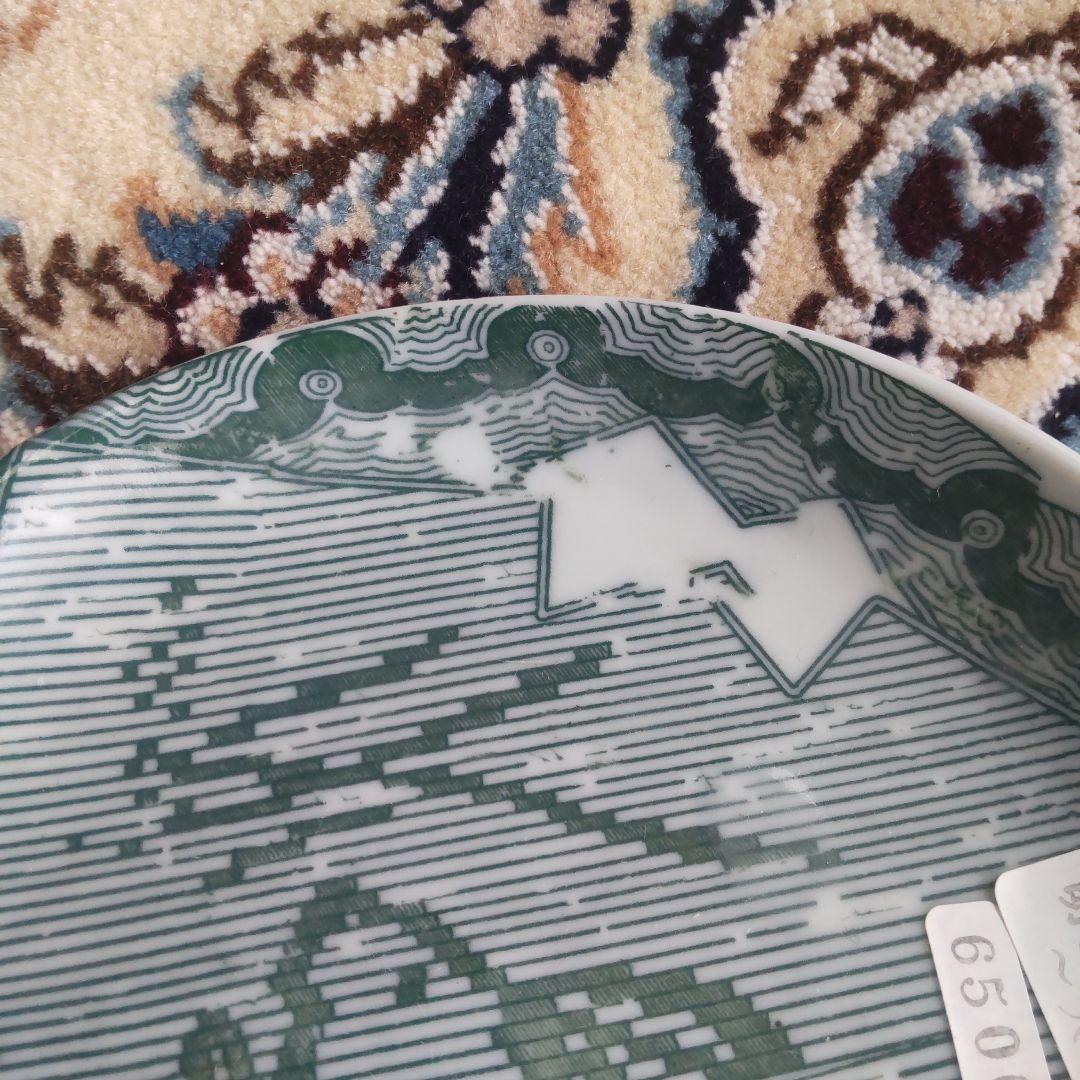 図変わり 印判皿 兎図 珍品 明治 大正 骨董 アンティーク