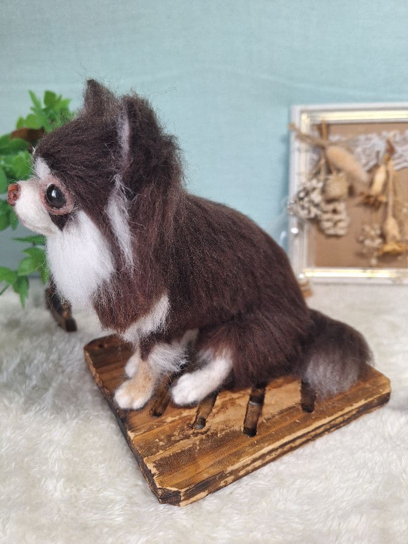 羊毛フェルト　ちわわ　チョコタン