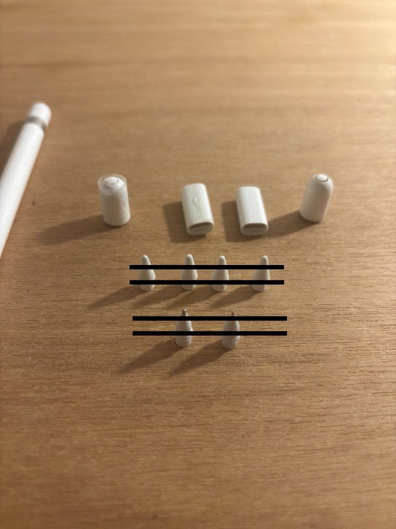 【匿名配送可】Apple Pencil 第一世代 予備キャップ・充電アダプタ付