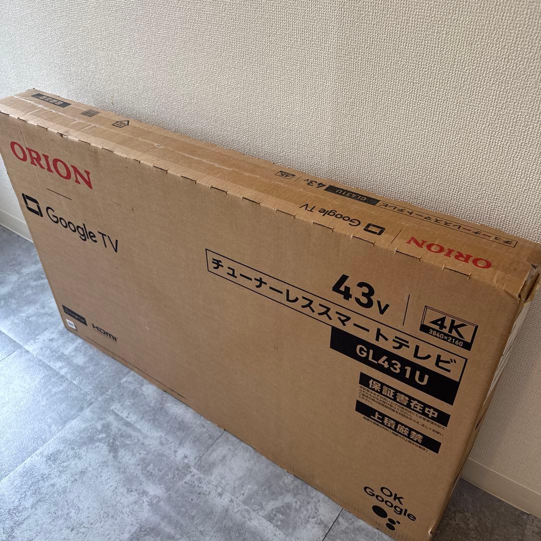 ORION 43V型 4Kスマートテレビ GL501U Google TV搭載