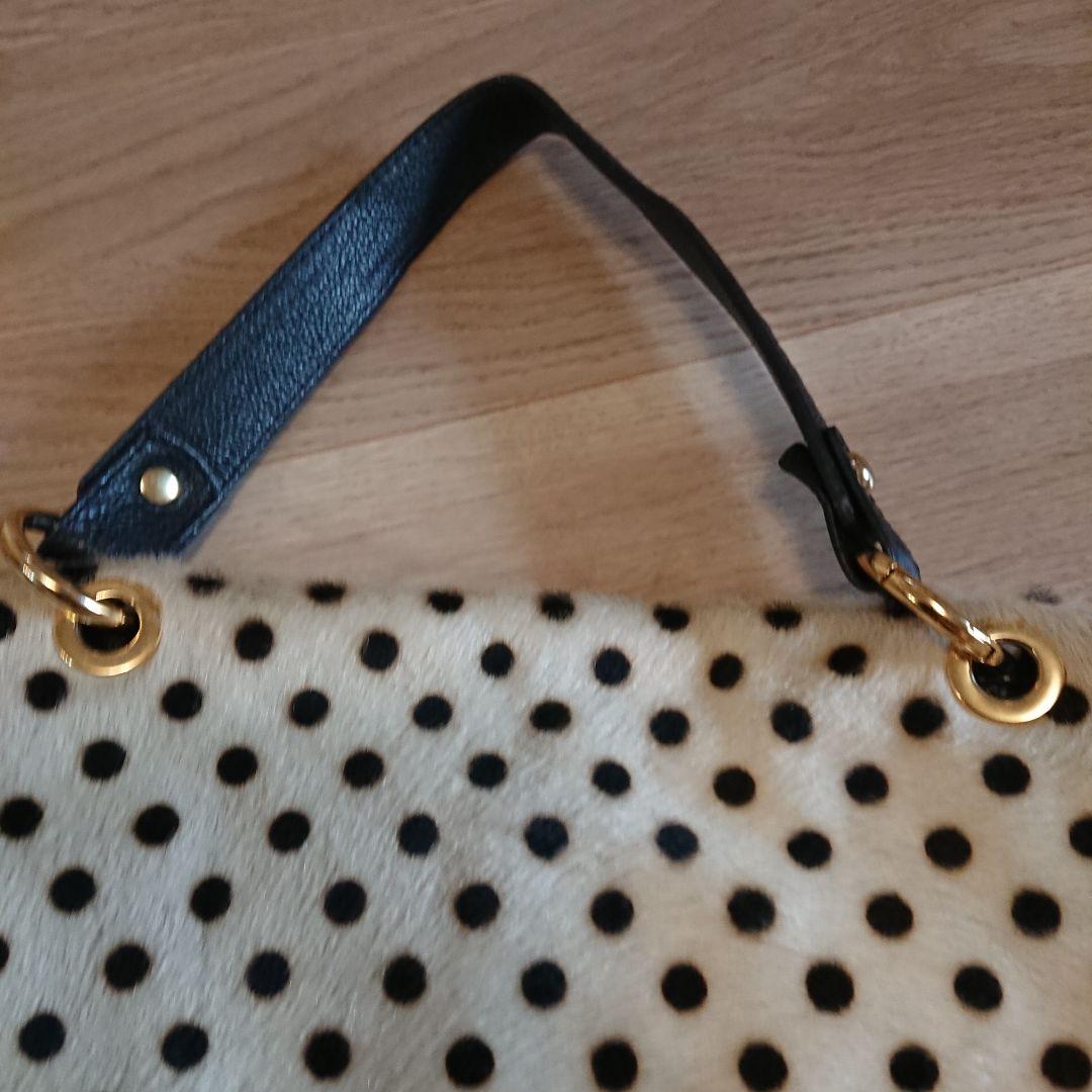 イタリア製 ハラコ&レザー 本革 ハンドバッグ！Italy