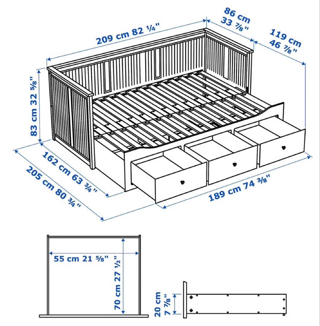 IKEA ベッド　HEMNES ヘムネス　美品 収納付き　引き取り限定
